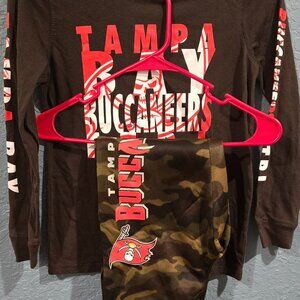 Tampa Bay Buccaneers Youth Camo Sweatpants  w/Long Sleeve Shirt [NWT]